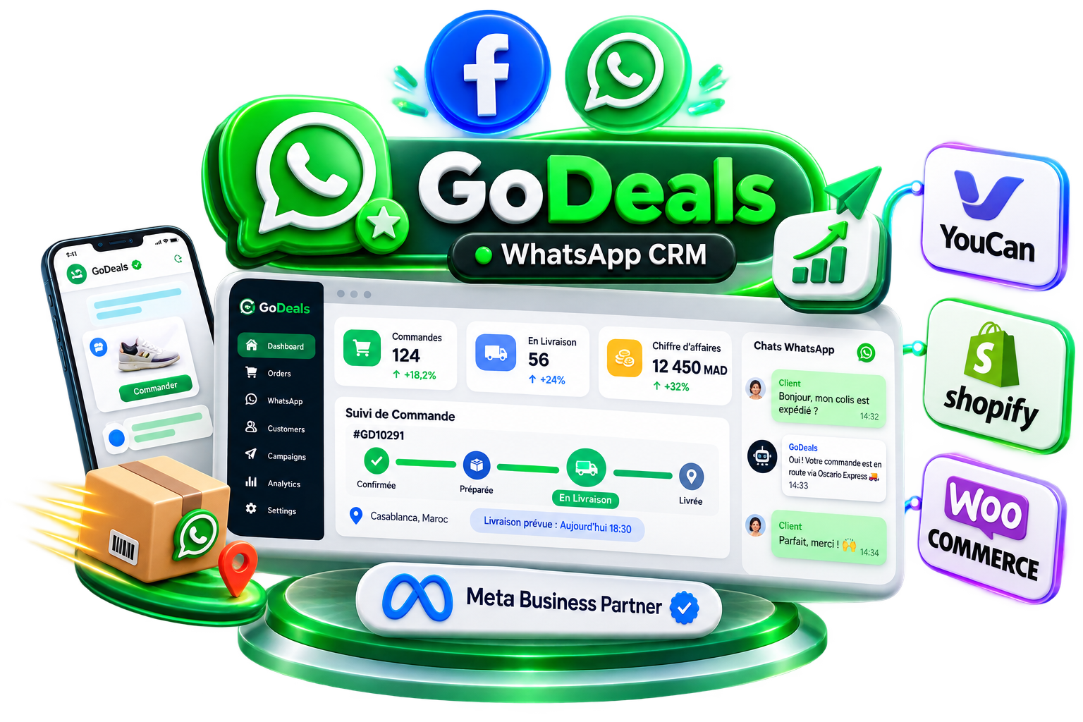 GoDeals WhatsApp CRM Dashboard